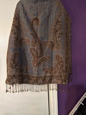 Large 100% Pashima KA Cashmere Fringed Scarf/Wrap